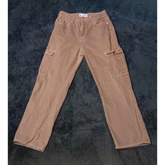 s.o.n.g. Other - SONG Y2K 90s Boyfriend Cargo Utility Pants Juniors 5/27 Brown Gorpcore Cabincore